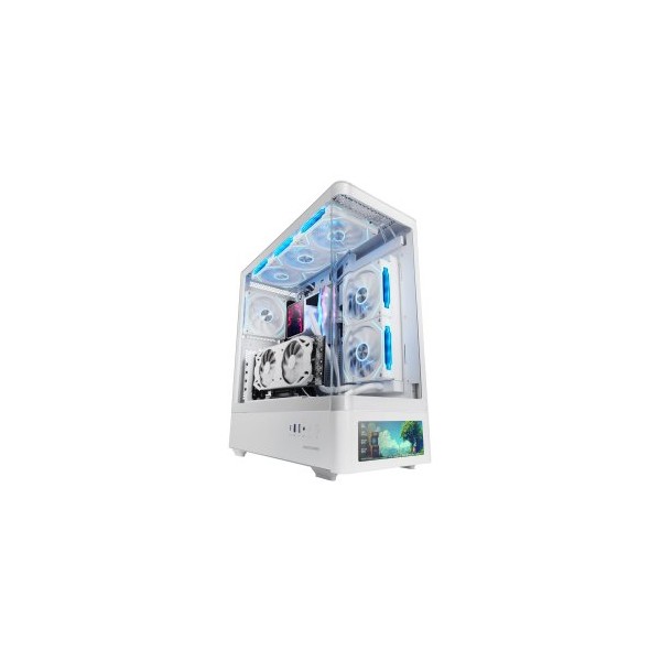 Caja ordenador mars gaming mlcdprow atx cristal templado lcd blanca