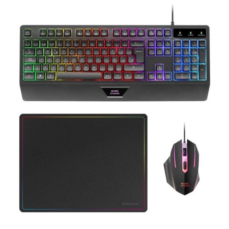 Teclado  raton mars gaming mcp124es rgb negro