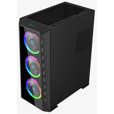 Caja ordenador gaming hiditec mh12 e - atx argb cristal templado negro