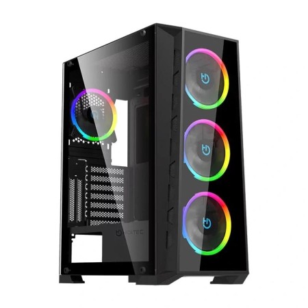 Caja ordenador gaming hiditec mh12 e - atx argb cristal templado negro