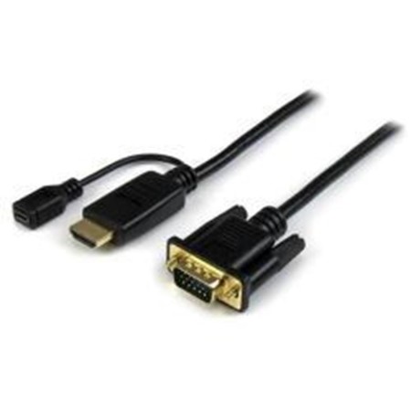 Cable hdmi - micro usb tipo b a vga startech 3m -  macho - hembra -  macho -  negro
