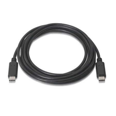 Cable USB 2.0 Tipo-C Aisens A107-0055/ USB Tipo-C Macho - USB Tipo-C Macho/ 480Mbps/ 50cm/ Negro
