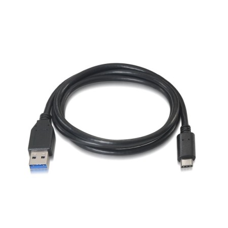 Cable USB 3.1 Tipo-C Aisens A107-0060/ USB Tipo-C Macho - USB Macho/ 10Gbps/ 1m/ Negro