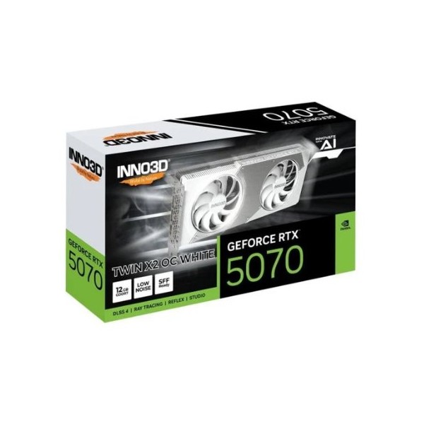 Tarjeta grafica inno3d rtx 5070 twin x2 oc white 12gb gddr7 -  3x dp -  1x hdmi