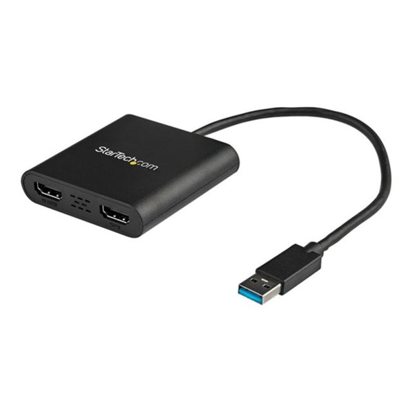 Adaptador usb 3.0 a 2x hdmi staretch 25cm -  macho - hembra -  negro