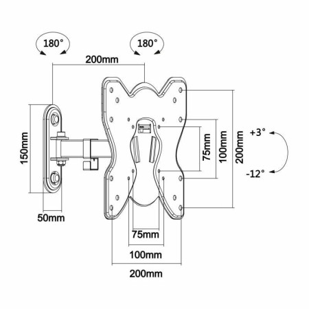 Soporte de Pared Extensible/ Inclinable/ Giratorio Aisens WT42TSE-007 para TV de 23-42″/ hasta 25kg