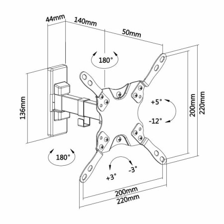 Soporte de Pared Extensible/ Giratorio/ Inclinable/ Nivelable Aisens WT42TSLE-009 para TV de 13-42″/ hasta 20kg