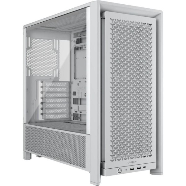 Caja ordenador gaming corsair frame 4000d rs atx cristal templado blanca