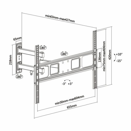 Soporte de Pared Giratorio/ Inclinable/ Nivelable Aisens WT70TSLE-021 para TV de 37-70″/ hasta 35kg