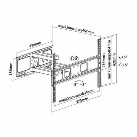 Soporte de Pared Giratorio/ Inclinable/ Nivelable Aisens WT70TSLE-023 para TV de 37-70″/ hasta 40kg