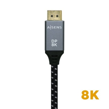 Cable DisplayPort 1.4 8K Aisens A149-0434/ DisplayPort Macho - DisplayPort Macho/ 50cm/ Negro Gris