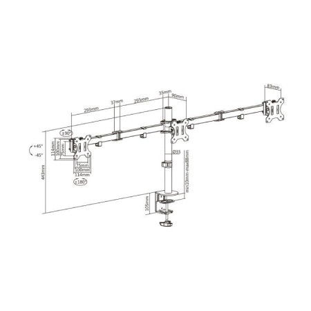 Soporte de Mesa para 3 Monitores Aisens DT27TSR-061/ Giratorio/ Inclinable/ hasta 7kg