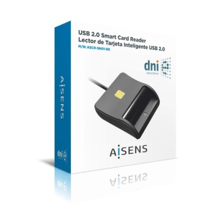 Aisens Lector Tarjetas Inteligente DNI Negro