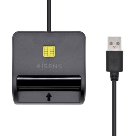 Lector de DNI y Tarjetas Aisens ASCR-SN02SD-BK/ USB 2.0/ Negro