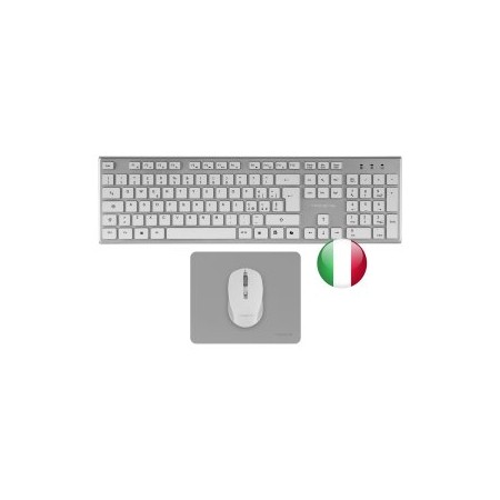 Teclado  raton tacens zenith inalambrico plata italiano  alfombrilla