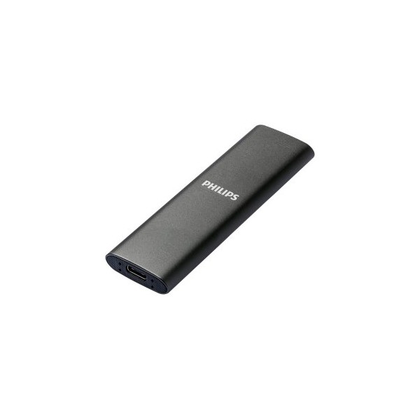 Disco duro externo ssd philips ultra slim 500gb m.2 usb tipo c gris
