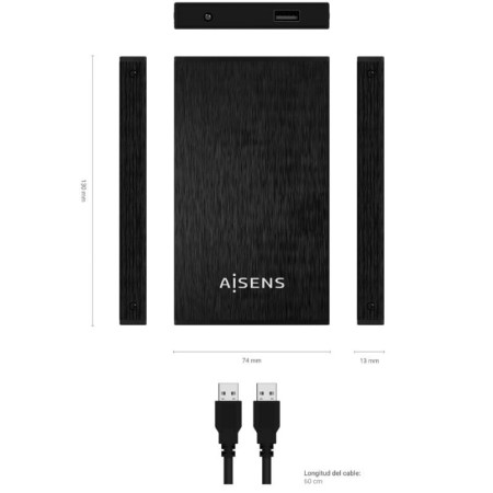 Caja Externa para Disco Duro de 2.5″ Aisens ASE-2523B/ USB 3.0