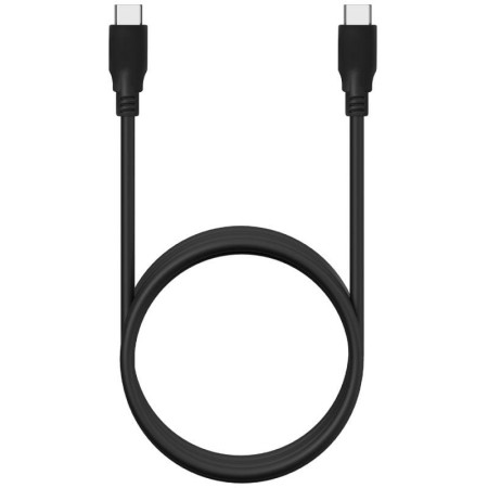 Cable USB 3.2 Tipo-C Aisens A107-0702 20GBPS 5A 100W/ USB Tipo-C Macho - USB Tipo-C Macho/ Hasta 100W/ 20Gbps/ 1m/ Negro