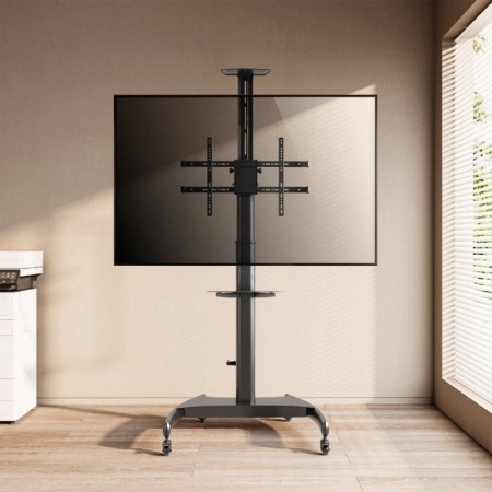 Soporte de Suelo Inclinable/ Giratorio con Ruedas y Manivela Aisens FT70TE-169 para TV 37-70″/ hasta 50kg