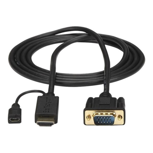 Cable hdmi - micro usb tipo b a vga startech 2m -  macho - hembra - macho -  negro