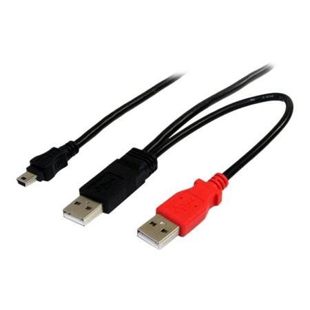 Cable mini usb tipo b a 2x usb tipo a startech 1.8m -  macho - macho -  negro