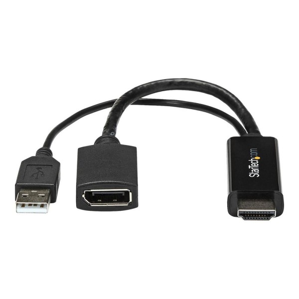 Conversor hdmi - usb tipo a a displayport startech -  macho - hembra -  negro