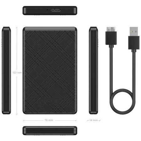 Caja Externa para Disco Duro de 2.5″ Aisens ASE-2522B/ USB 3.1
