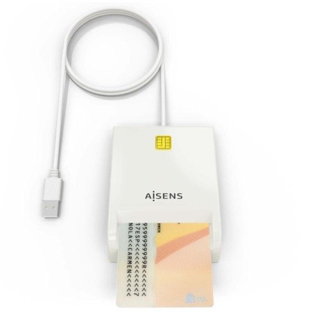 Lector de DNI y Tarjetas Aisens ASCR-SN07-W/ USB 2.0/ Blanco