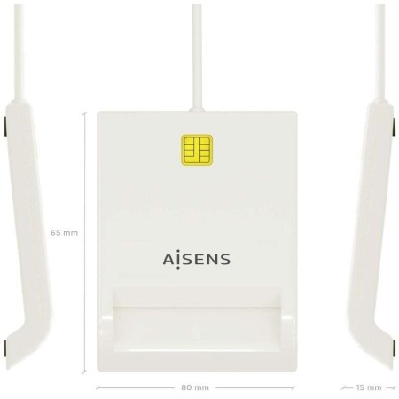 Lector de DNI y Tarjetas Aisens ASCR-SN07-W/ USB 2.0/ Blanco