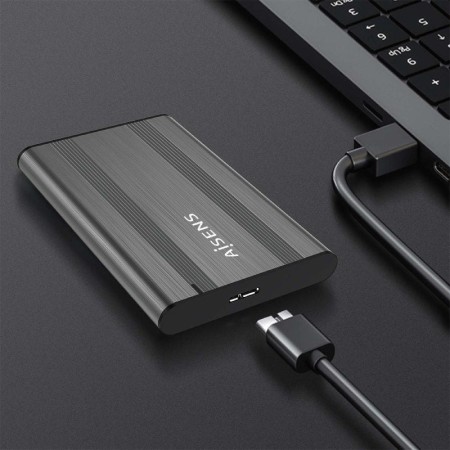 Caja Externa para Disco Duro de 2.5″ Aisens ASE-2526GR/ USB 3.1/ Sin tornillos