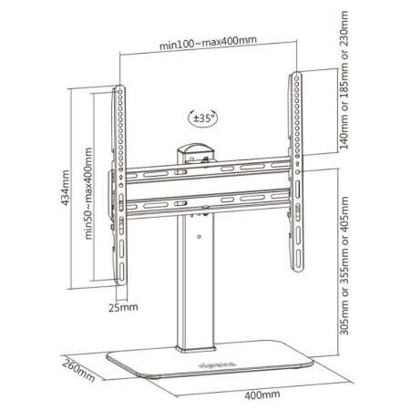 Soporte de Mesa Giratorio DT55S-217 para TV y Monitor de 32″-55″/ hasta 40 kg