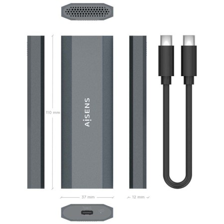 Caja Externa para Disco SSD M.2 NVMe Aisens ASM2-029GR/ USB 3.2/ Sin tornillos