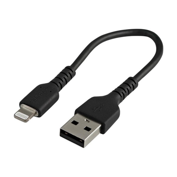 Cable usb tipo a a lightning startech 0.15m -  macho - macho -  negro