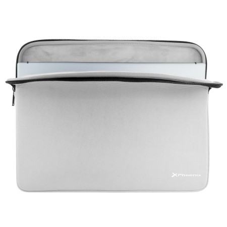 Funda de neopreno phoenix para tablet o portátil 14 pulgadas interior terciopelo gris