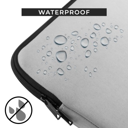 Funda maletin neopreno phoenix para portátil o tablet hasta 14 pulgadas interior terciopelo gris