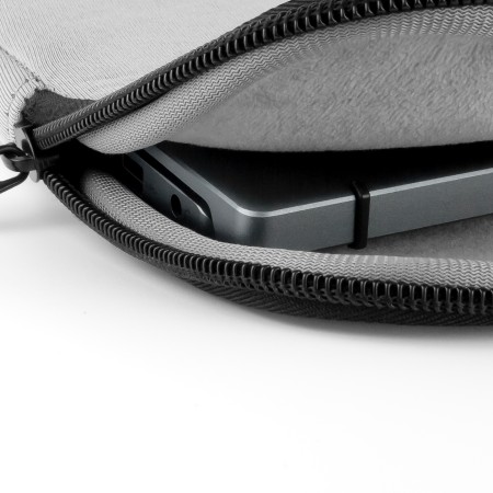 Funda maletin neopreno phoenix para portátil o tablet hasta 16 pulgadas interior terciopelo gris