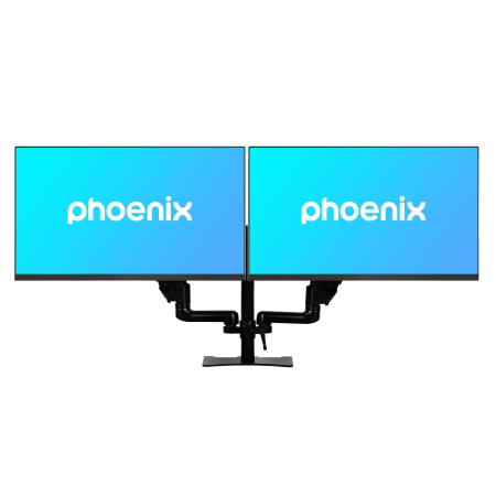 Brazo phoenix articulado soporte doble monitor ajustable 27 pulgadas vesa 75 x 75 - 100 x 100