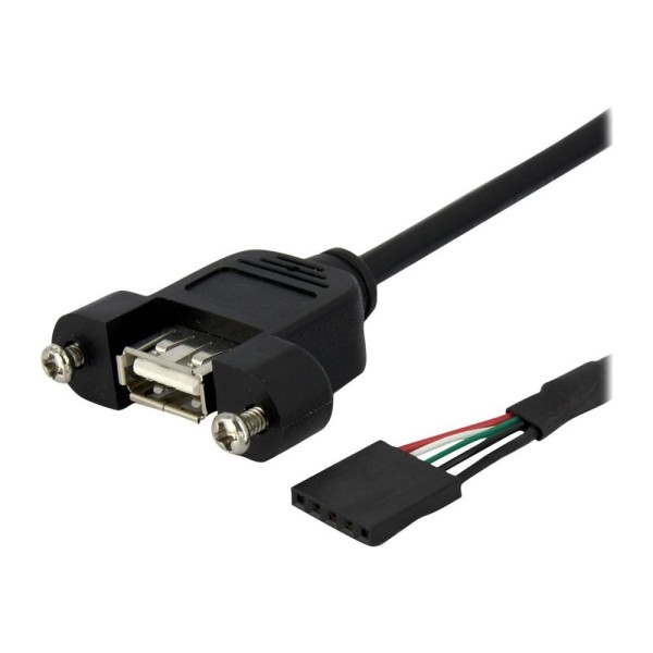 Cable usb 4 clavijas a usb 5 pines statech 0.3m -  hembra - hembra -  negro