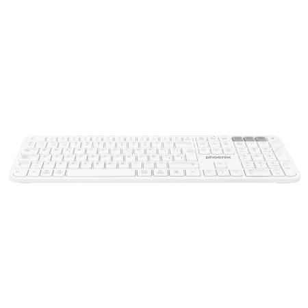 Teclado inalámbrico multidispositivo phoenix k300 blueooth dual y 2.4ghz blanco