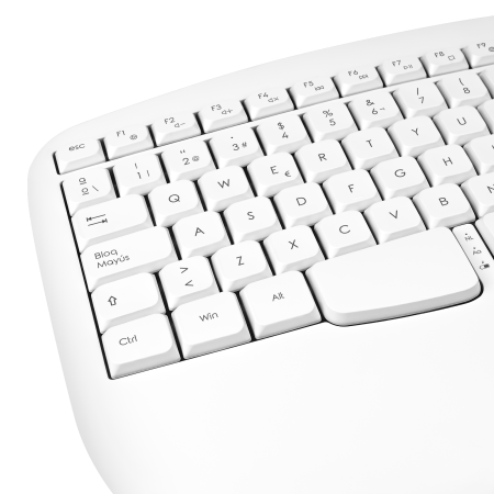 Phoenix k201 teclado ergonómico inalámbrico 2.4ghz blanco