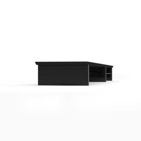Phoenix harmony estante elevador de monitor en madera para escritorio negro con bandeja forrada en fieltro