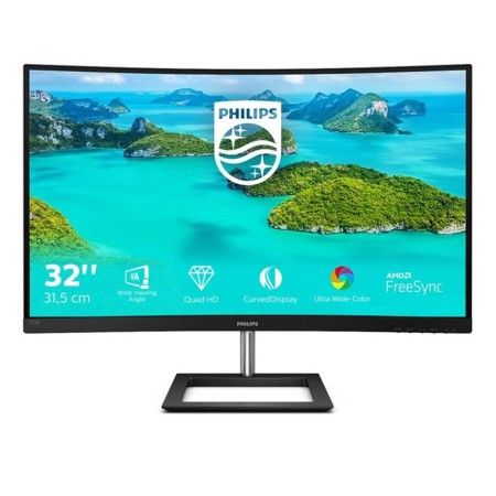 Monitor led 31.5 pulgadas philips 325e1c - 00 curvo -  va -  qhd -  dp -  hdmi -  vga -  75hz -  4ms -  vesa 100x100