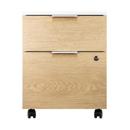 Cajonera phoenix artisan combinación blanca y madera natural