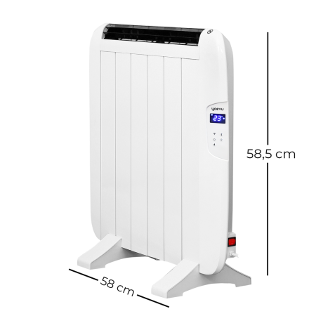 Yoevu - radiador eléctrico bajo consumo - 4 elementos - 900 w - temporizador - programable - mando a distancia - pantalla lcd - 