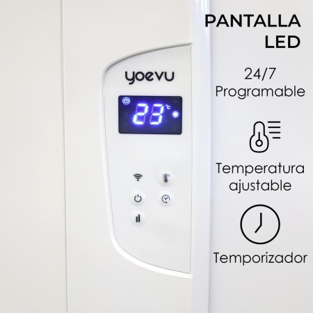 Yoevu - radiador eléctrico bajo consumo - 4 elementos - 900 w - temporizador - programable - mando a distancia - pantalla lcd - 