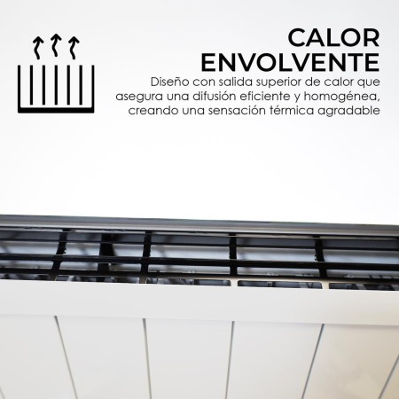 Yoevu - radiador eléctrico bajo consumo - 10 elementos - 1500 w - temporizador - programable - mando a distancia - pantalla lcd 