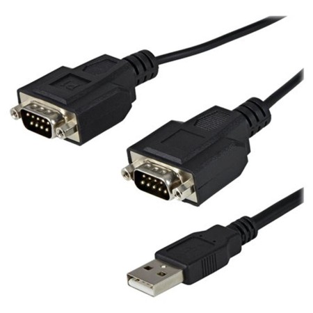 Cable 2x db9 a usb tipo a startech 1.8m -  macho - macho -  negro
