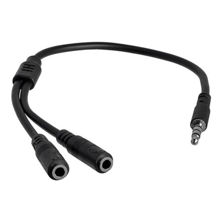 Cable mini jack 3.5mm startech 0.2m -  hembra - macho -  negro
