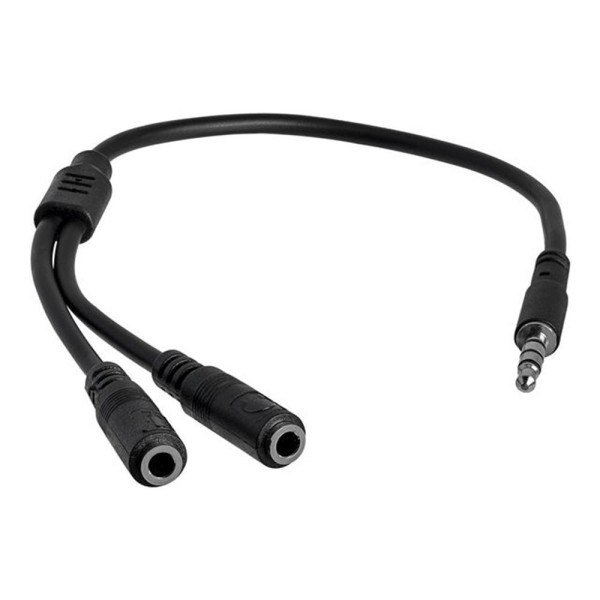 Cable mini jack 3.5mm startech 0.2m -  hembra - macho -  negro