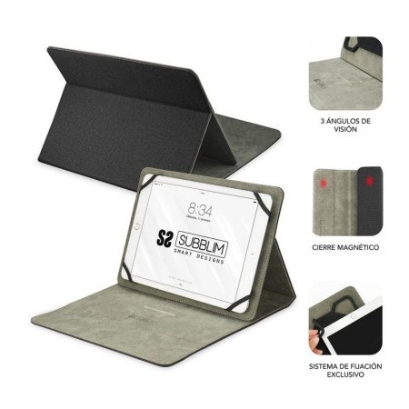 Funda subblim clever stand para tablet case 10.1 pulgadas negro